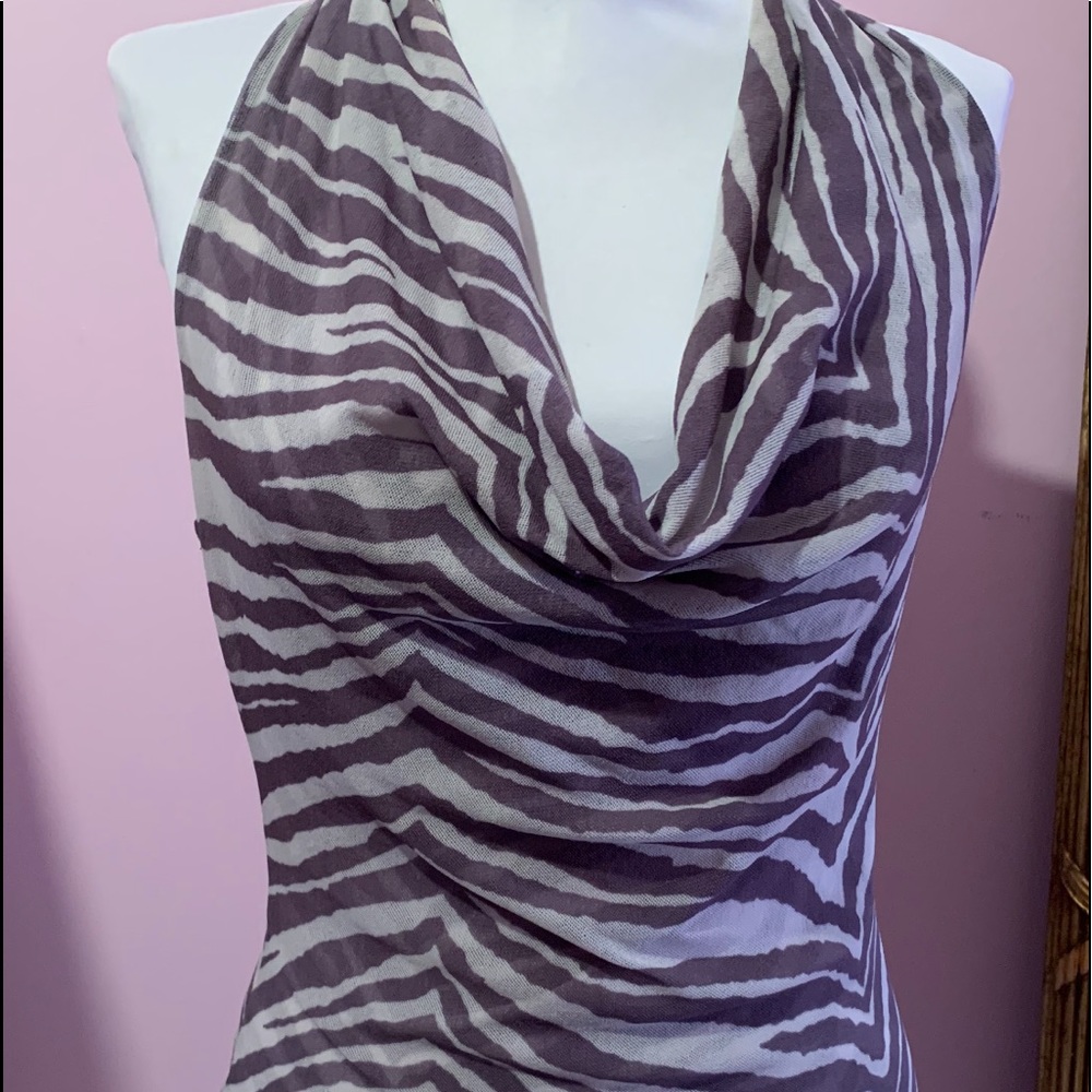 Bebe -Sheer Zebra design summer top M